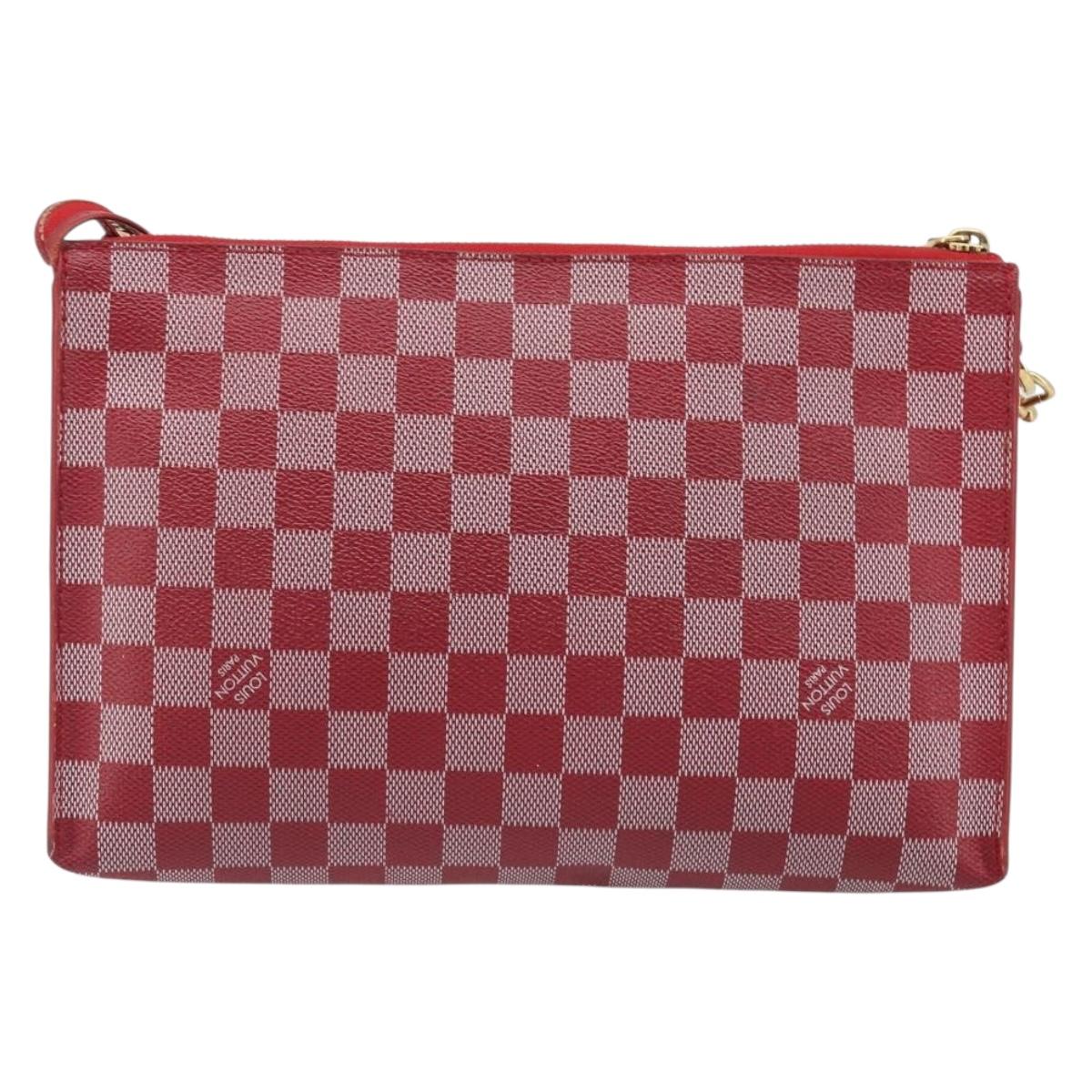 LOUIS VUITTON Damier Color Module Clutch Bag Carmine N41306 LV Auth 188716