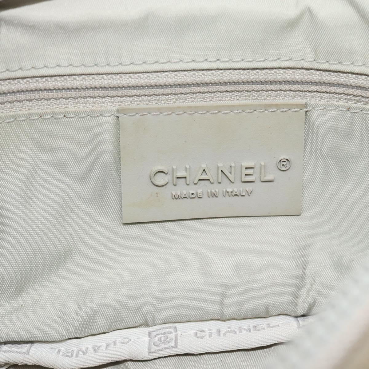 CHANEL Sports Line Chain Shoulder Bag Fur Gray Silver CC Auth 188719