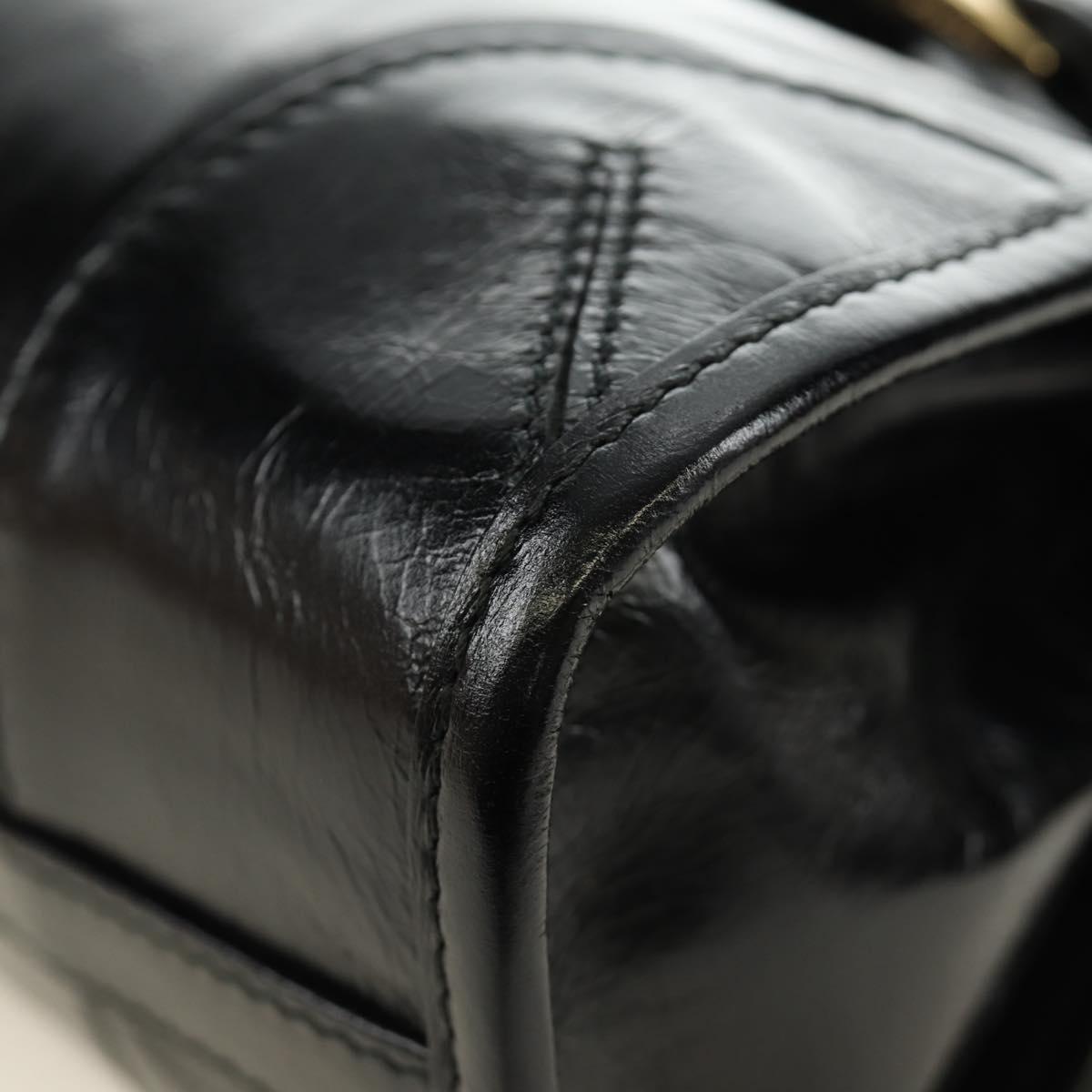 PRADA Bonnie Mini Hand Bag Leather 2way Black Gold Auth 188724SM