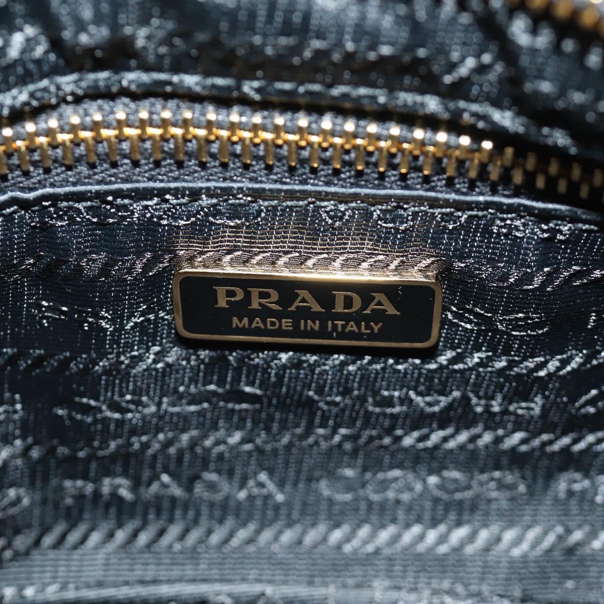 PRADA Bonnie Mini Hand Bag Leather 2way Black Gold Auth 188724SM