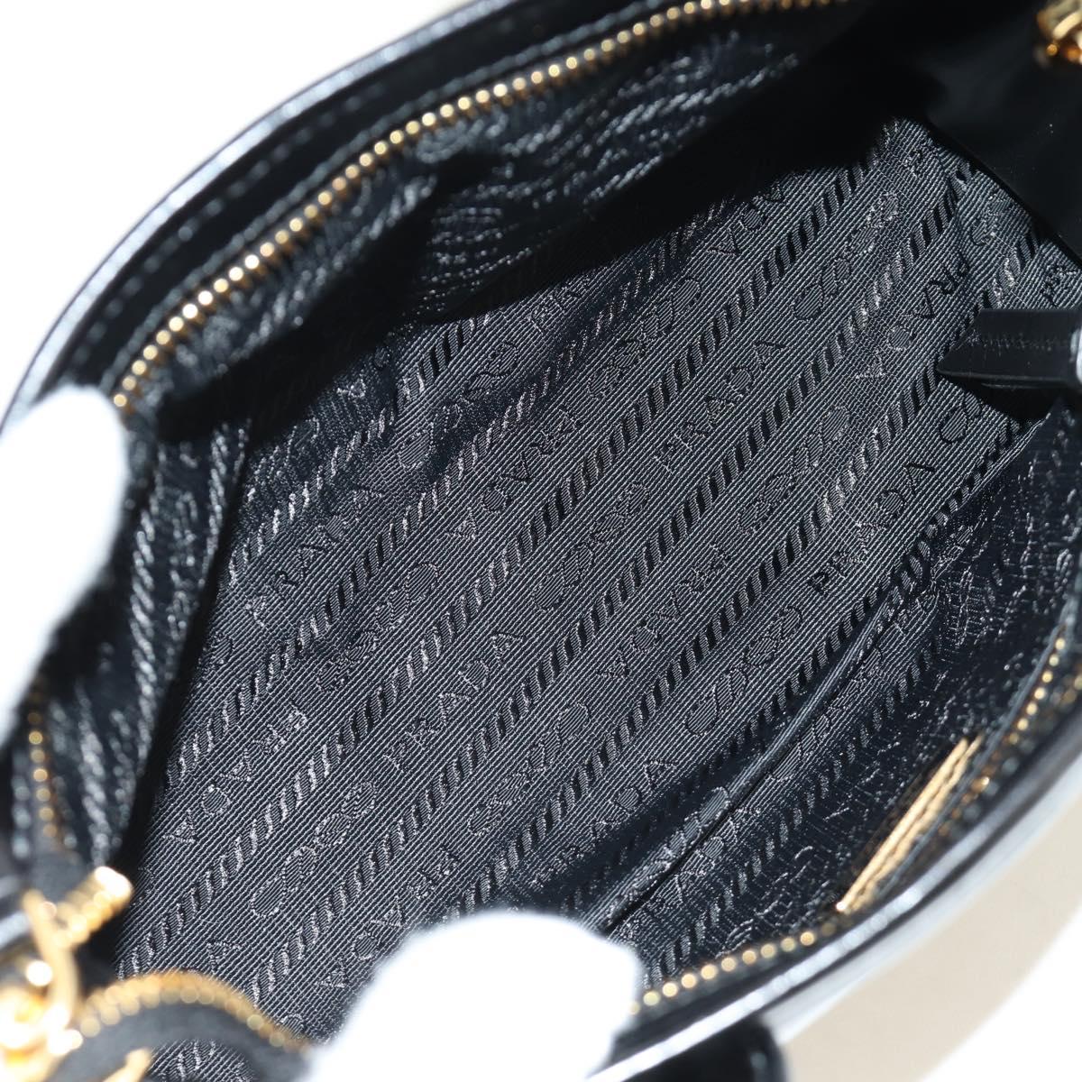 PRADA Bonnie Mini Hand Bag Leather 2way Black Gold Auth 188724SM