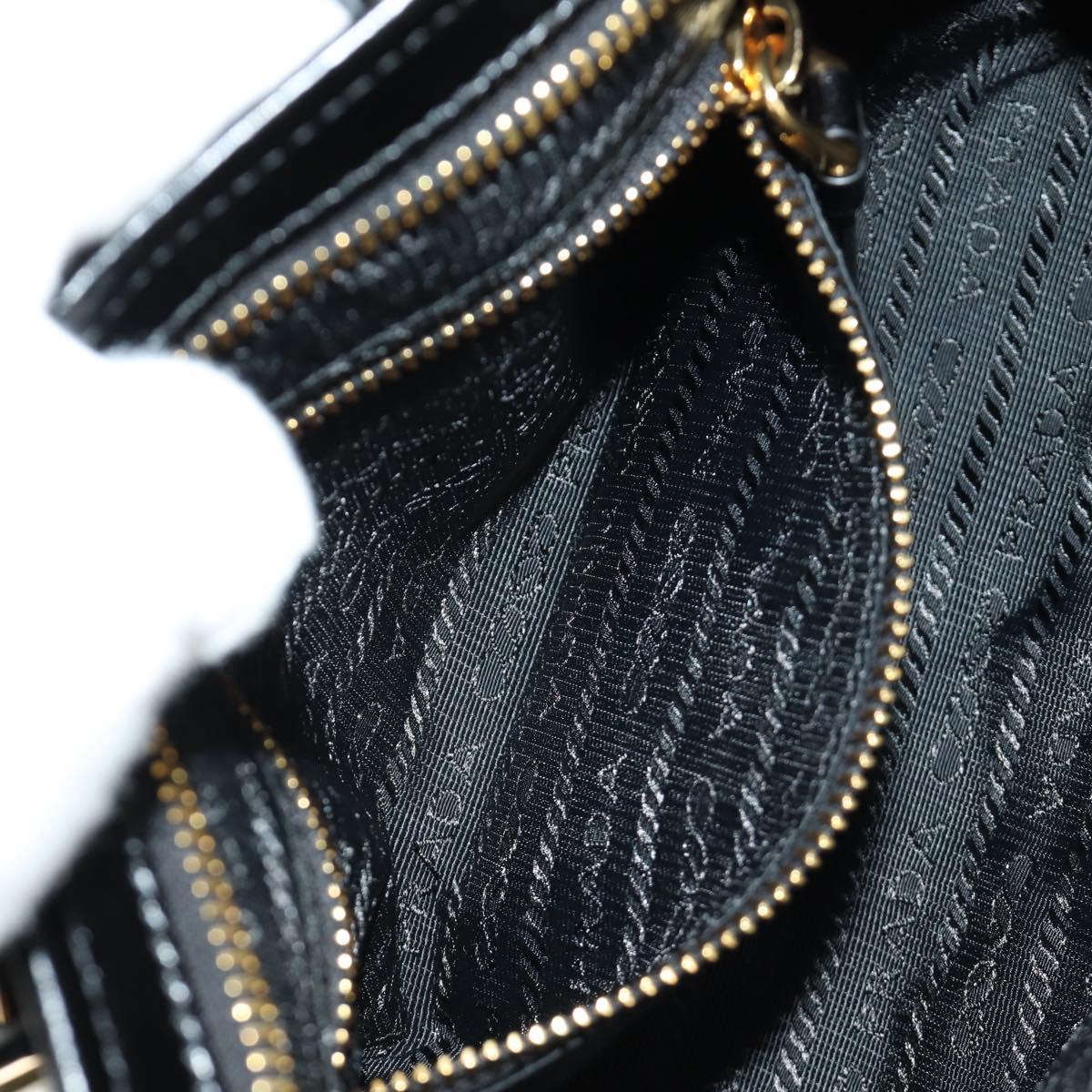 PRADA Bonnie Mini Hand Bag Leather 2way Black Gold Auth 188724SM
