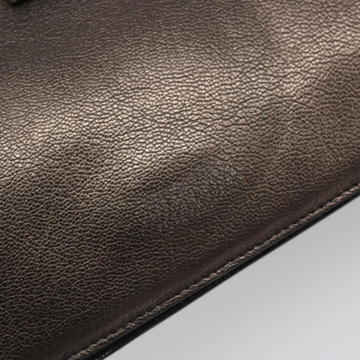 Salvatore Ferragamo Gancini Hand Bag Leather Gray Auth 188730A
