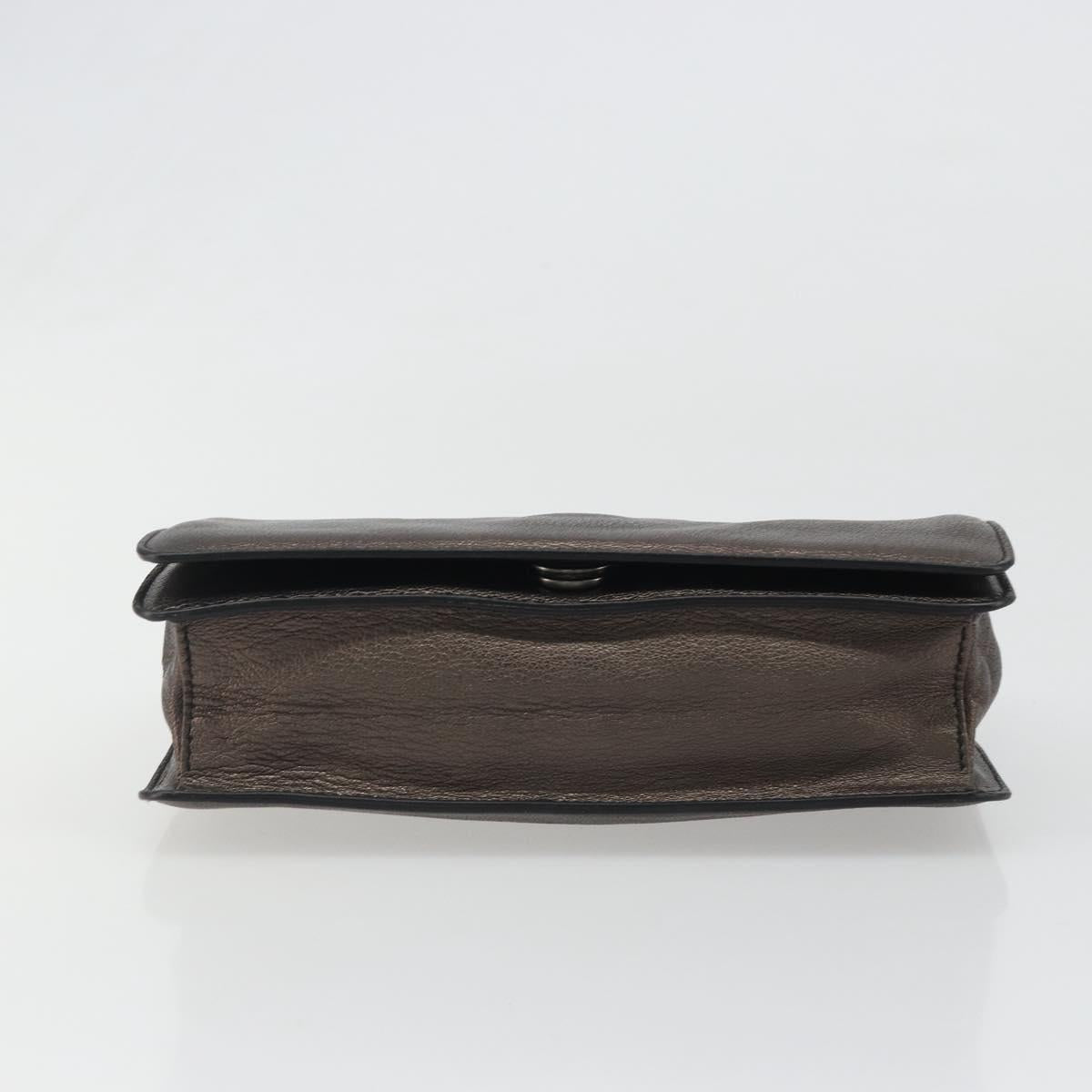 Salvatore Ferragamo Gancini Hand Bag Leather Gray Auth 188730A