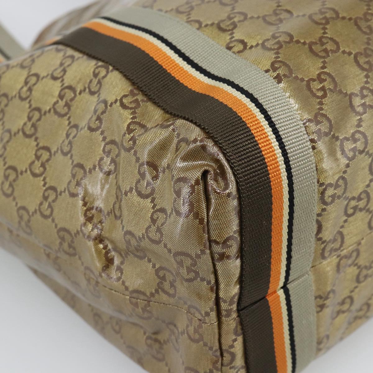GUCCI GG Crystal Tote Bag Coated Canvas Beige 189669 Auth 188731