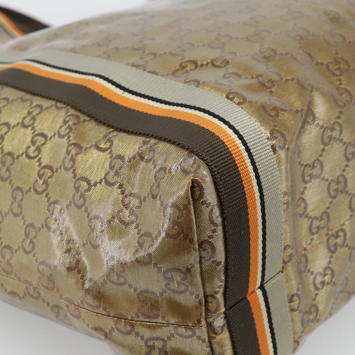 GUCCI GG Crystal Tote Bag Coated Canvas Beige 189669 Auth 188731