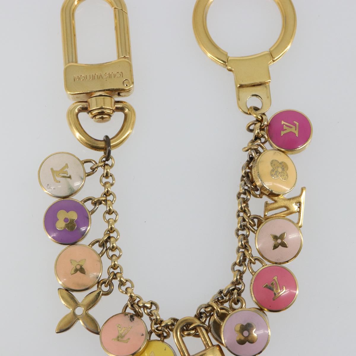 LOUIS VUITTON Porte Cles Chainne Pastille Key Holder metal M65386 Auth 188737
