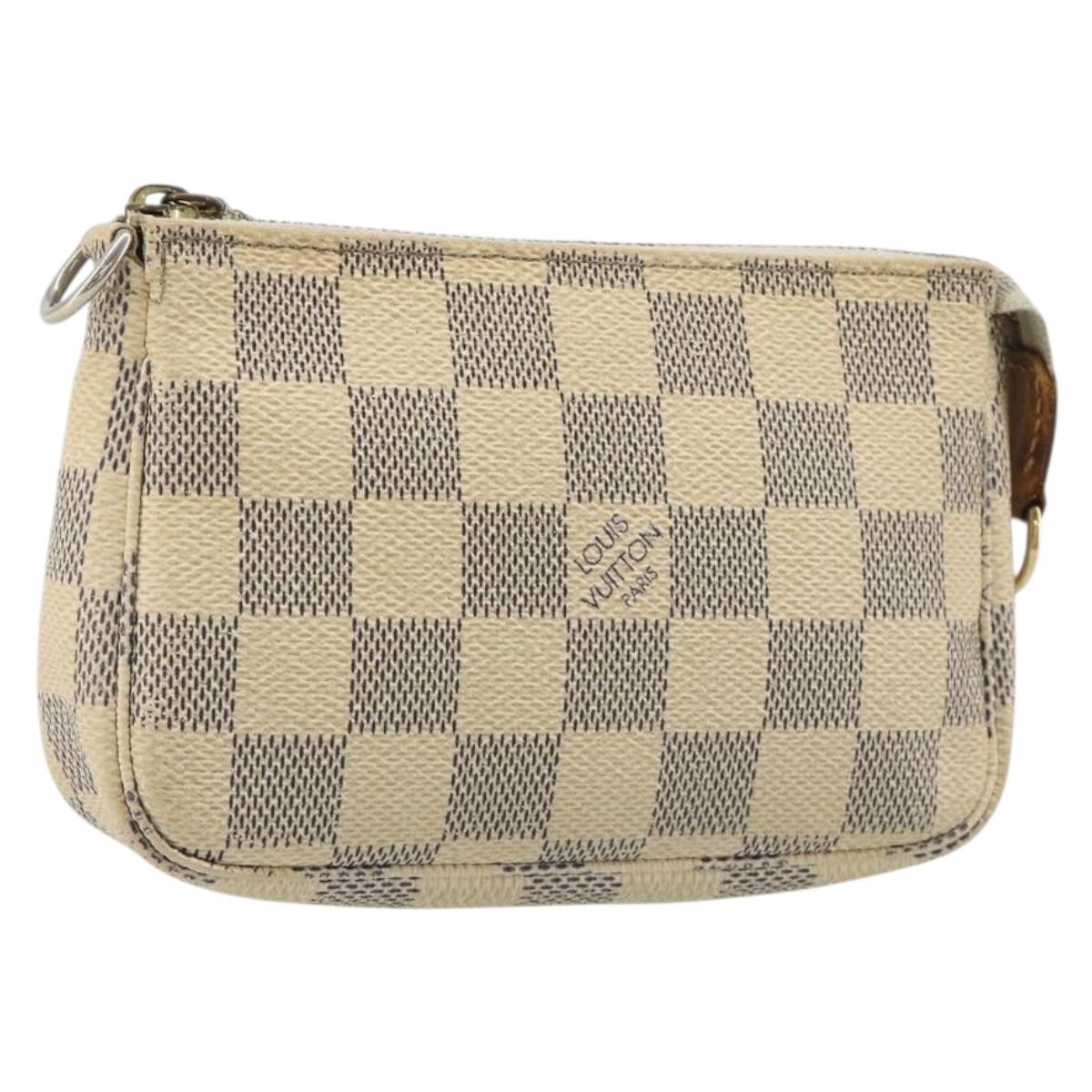 LOUIS VUITTON Damier Azur Mini Pochette Accessoires Pouch N63005 LV Auth 188738