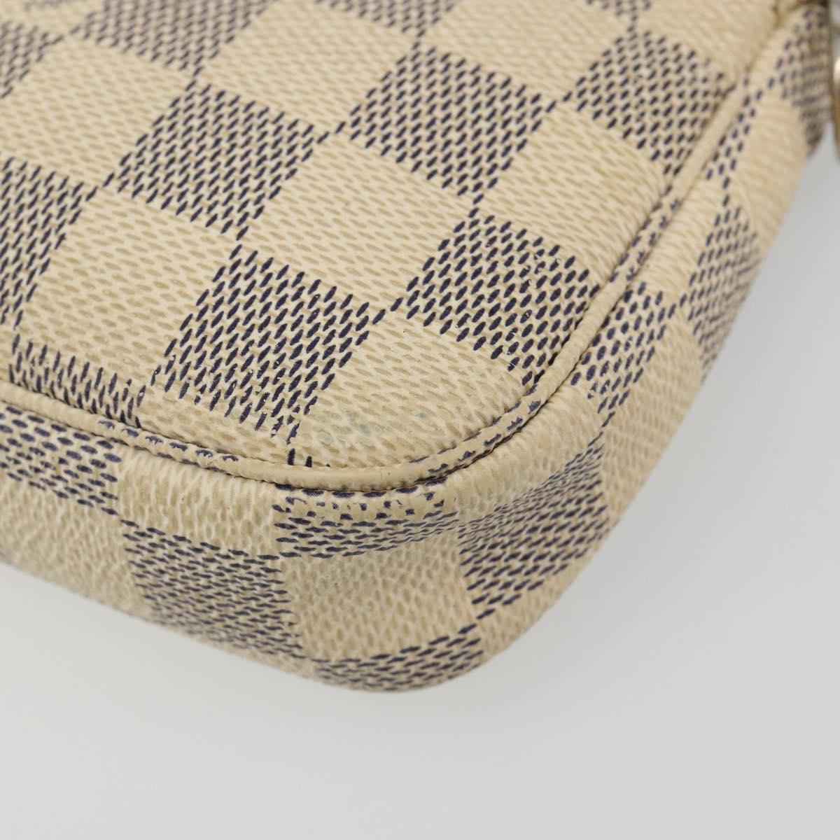 LOUIS VUITTON Damier Azur Mini Pochette Accessoires Pouch N63005 LV Auth 188738