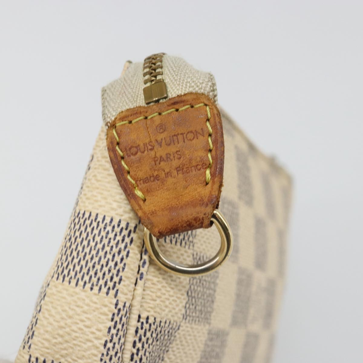 LOUIS VUITTON Damier Azur Mini Pochette Accessoires Pouch N63005 LV Auth 188738