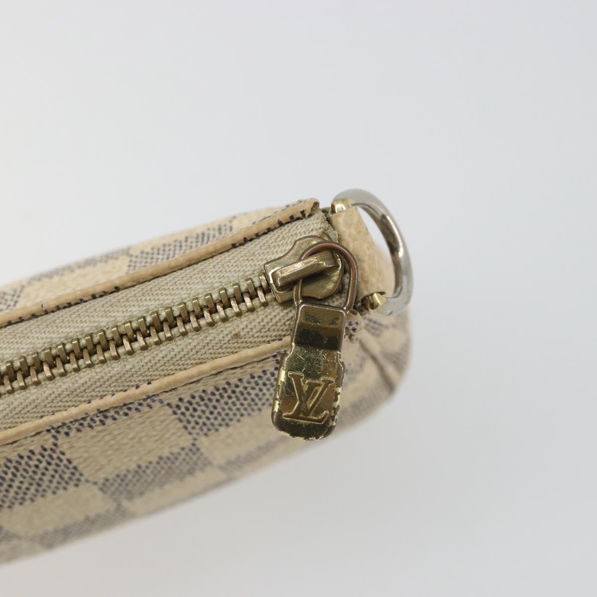 LOUIS VUITTON Damier Azur Mini Pochette Accessoires Pouch N63005 LV Auth 188738