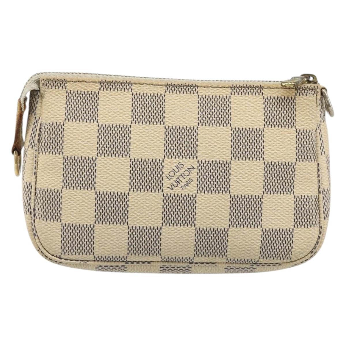 LOUIS VUITTON Damier Azur Mini Pochette Accessoires Pouch N63005 LV Auth 188738