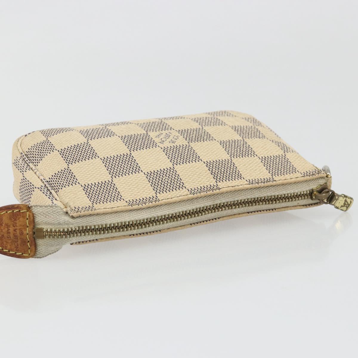 LOUIS VUITTON Damier Azur Mini Pochette Accessoires Pouch N63005 LV Auth 188738