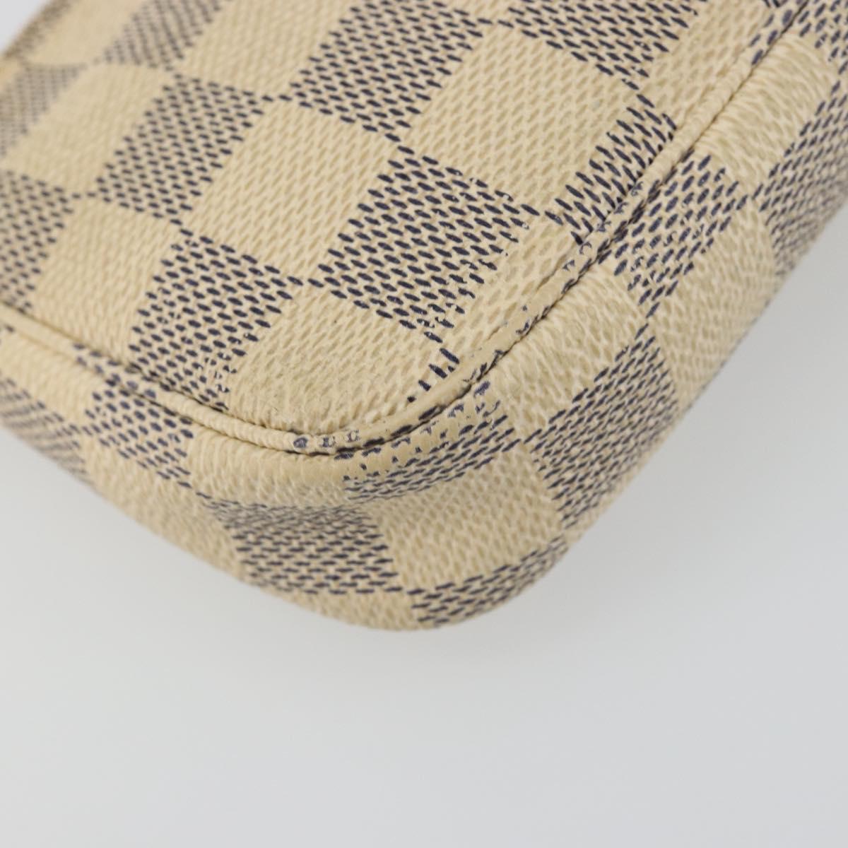 LOUIS VUITTON Damier Azur Mini Pochette Accessoires Pouch N63005 LV Auth 188738