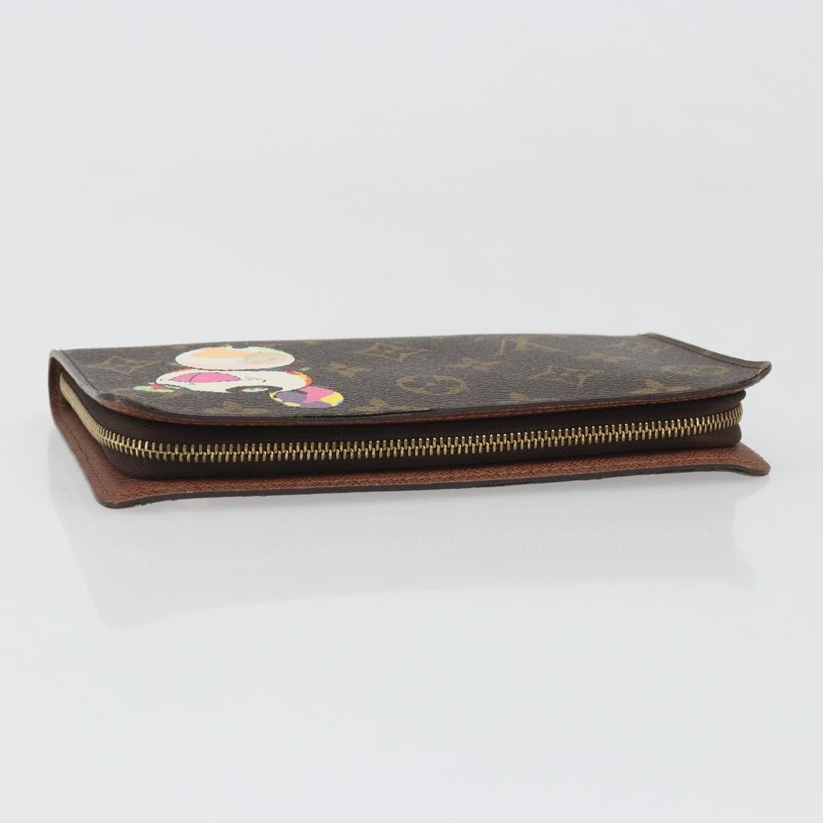 LOUIS VUITTON Monogram Panda Porte Monnaie Zip Long Wallet M61729 LV Auth 188739