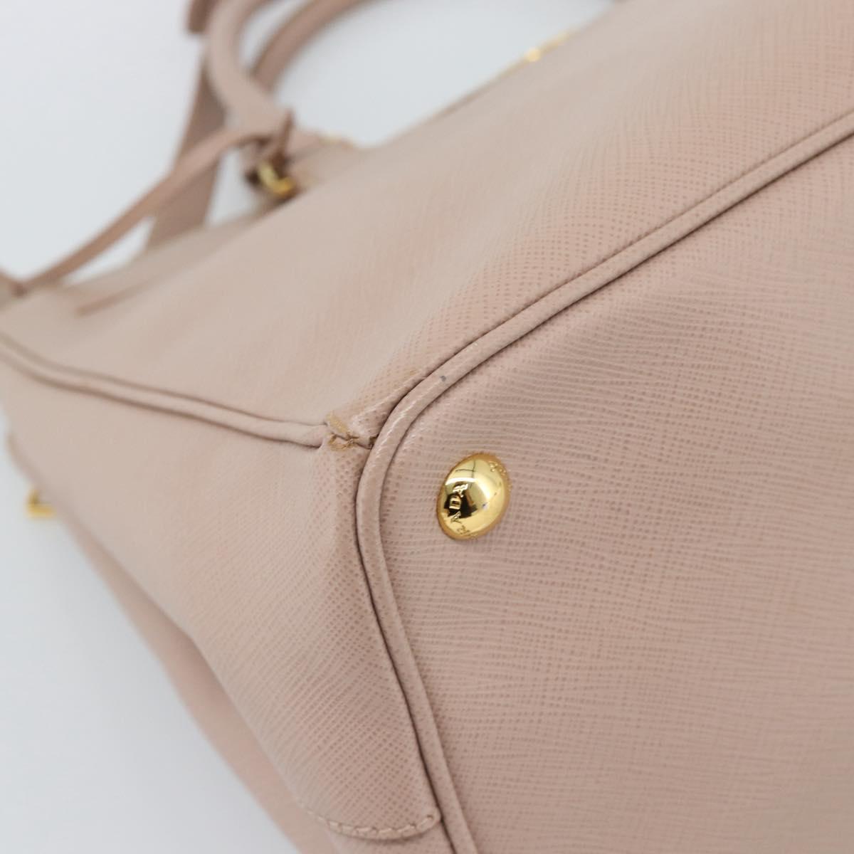 PRADA Galleria Hand Bag Safiano Leather 2way Pink Gold Auth 188752V