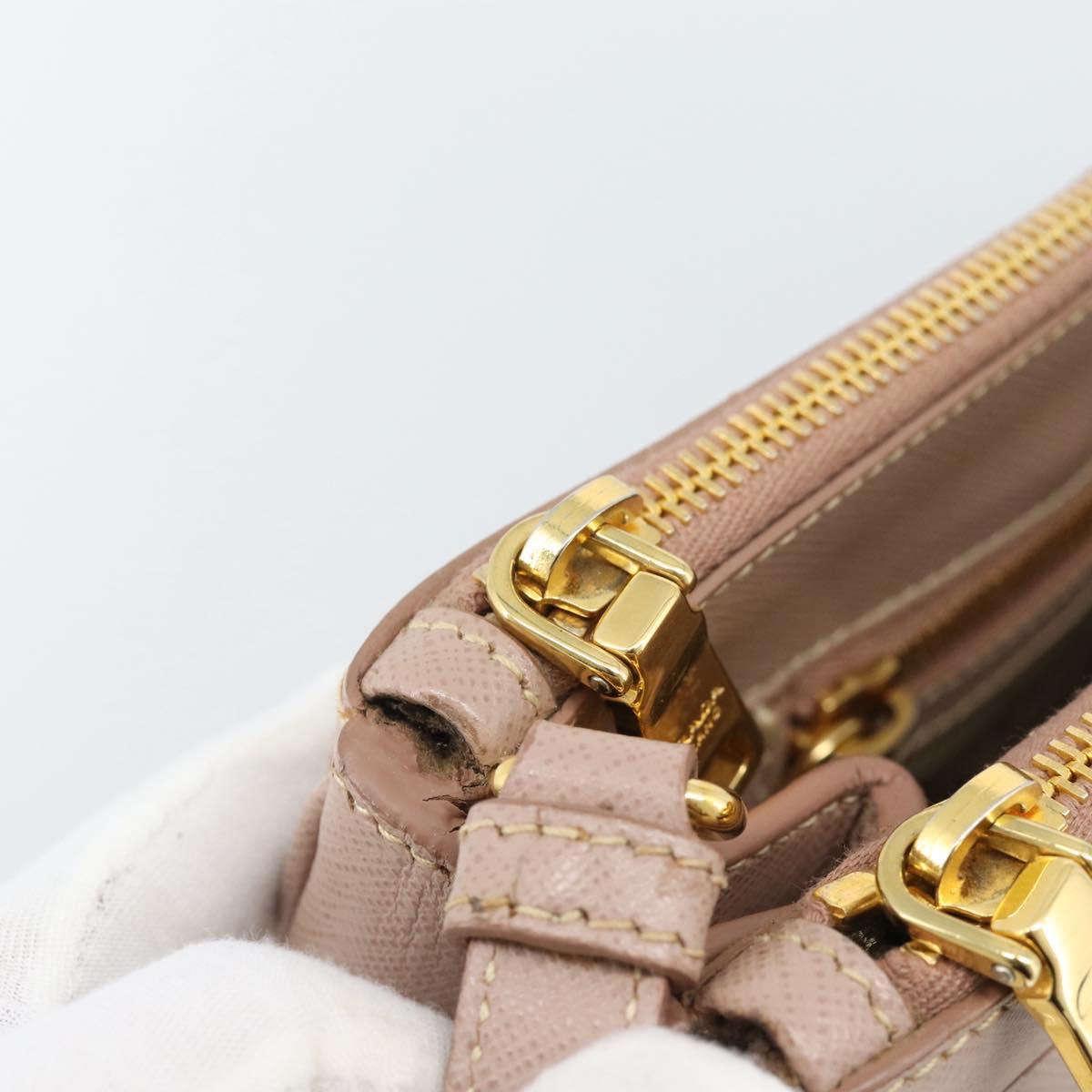 PRADA Galleria Hand Bag Safiano Leather 2way Pink Gold Auth 188752V