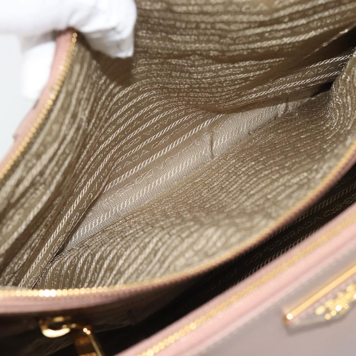 PRADA Galleria Hand Bag Safiano Leather 2way Pink Gold Auth 188752V