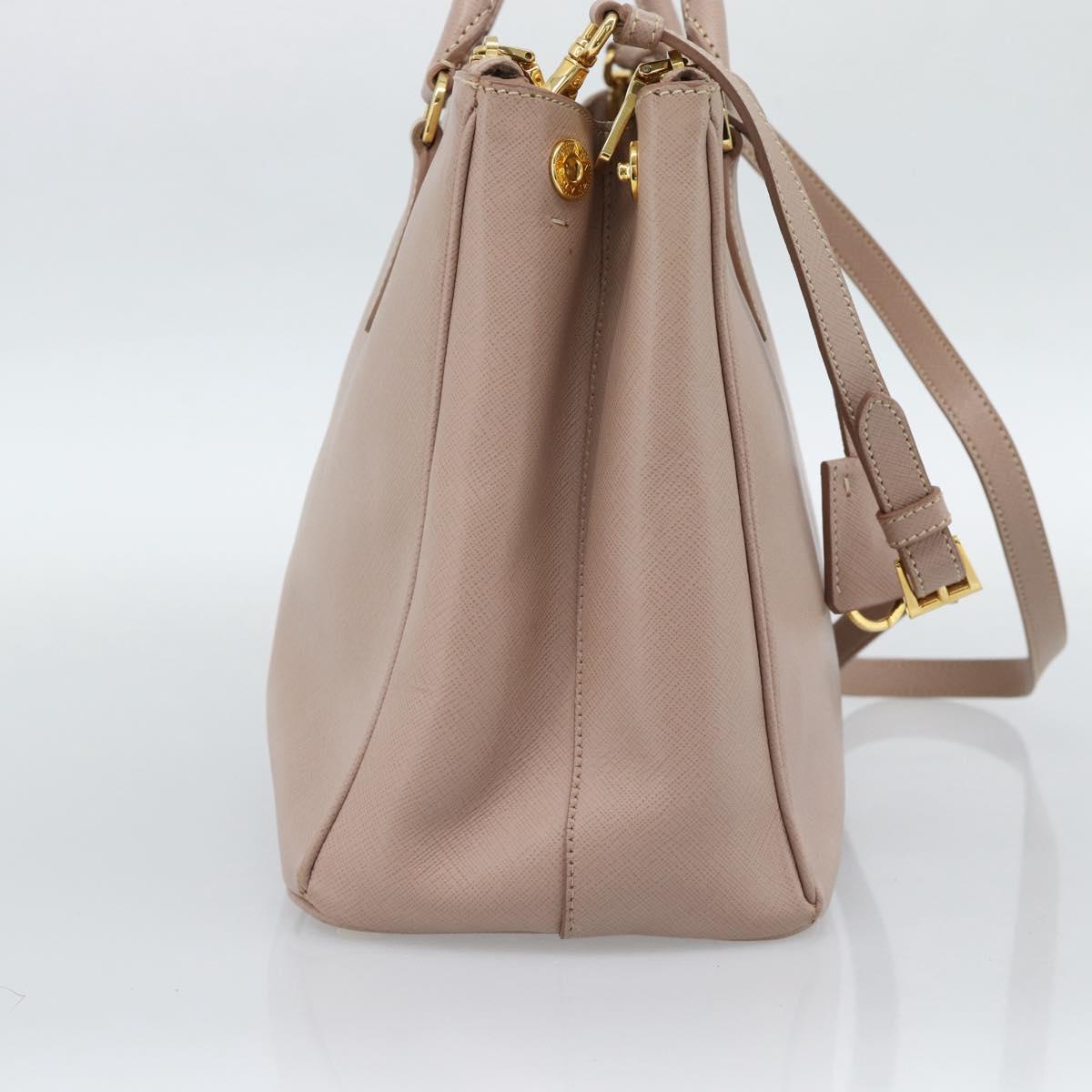 PRADA Galleria Hand Bag Safiano Leather 2way Pink Gold Auth 188752V