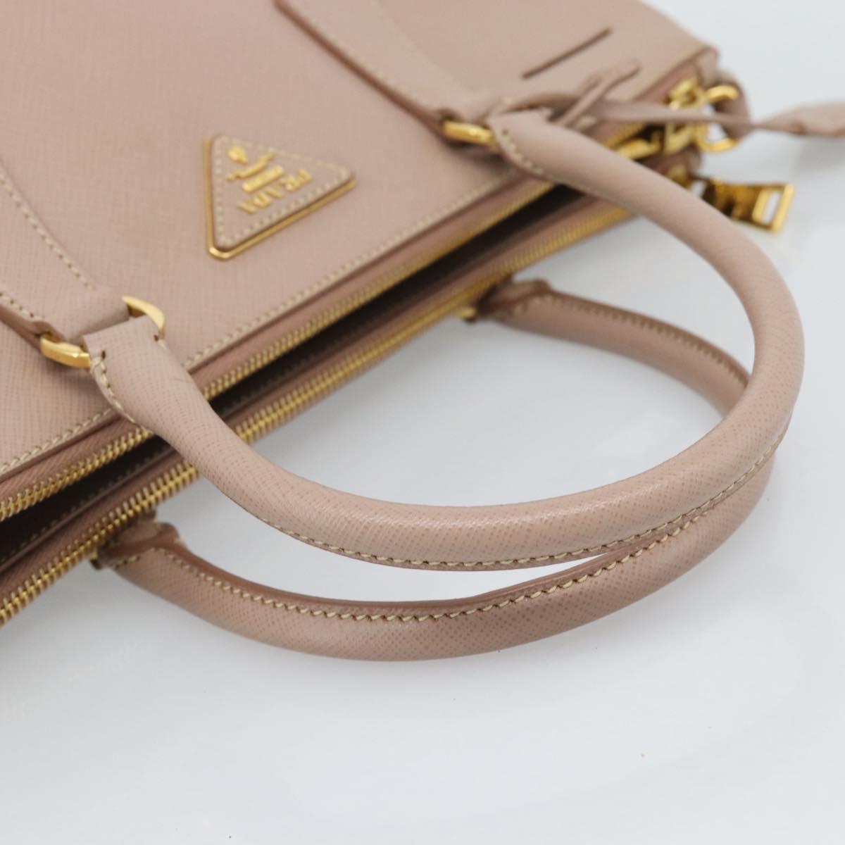 PRADA Galleria Hand Bag Safiano Leather 2way Pink Gold Auth 188752V