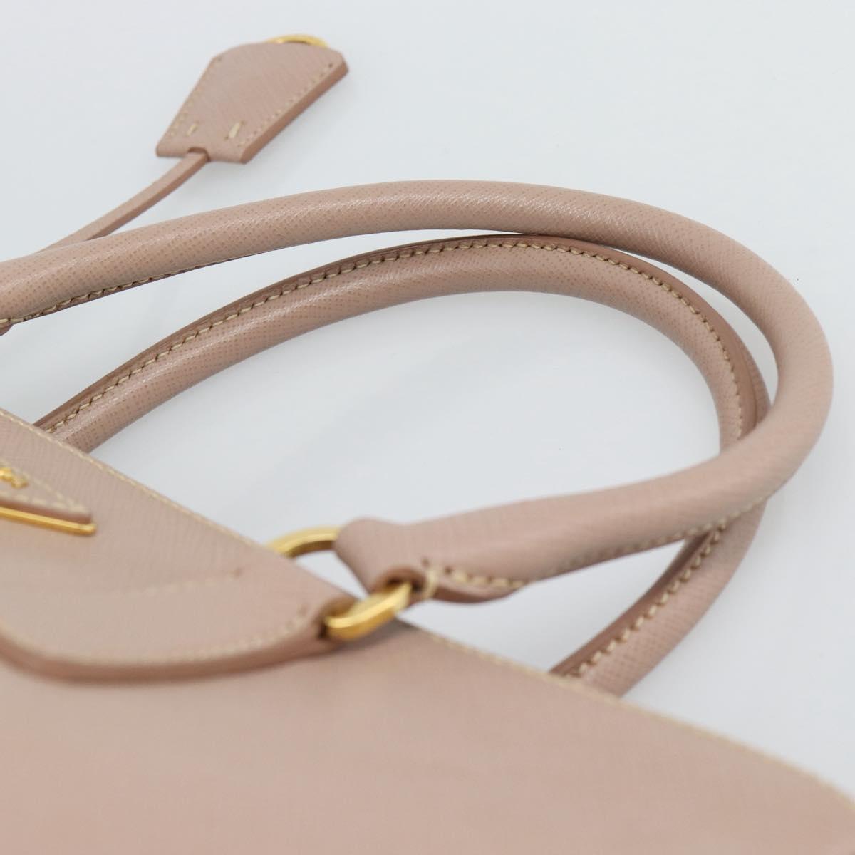 PRADA Galleria Hand Bag Safiano Leather 2way Pink Gold Auth 188752V
