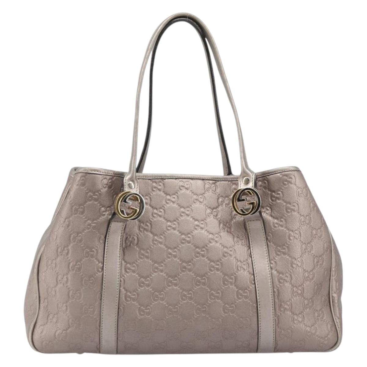 GUCCI GG Canvas Guccissima Miss GG Bag Leather Pink Silver 232957 Auth 188757V