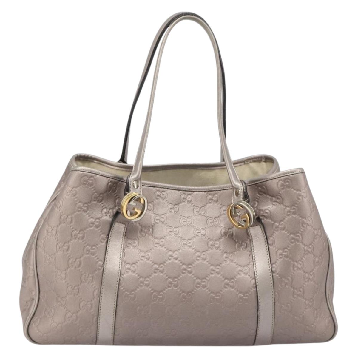 GUCCI GG Canvas Guccissima Miss GG Bag Leather Pink Silver 232957 Auth 188757V