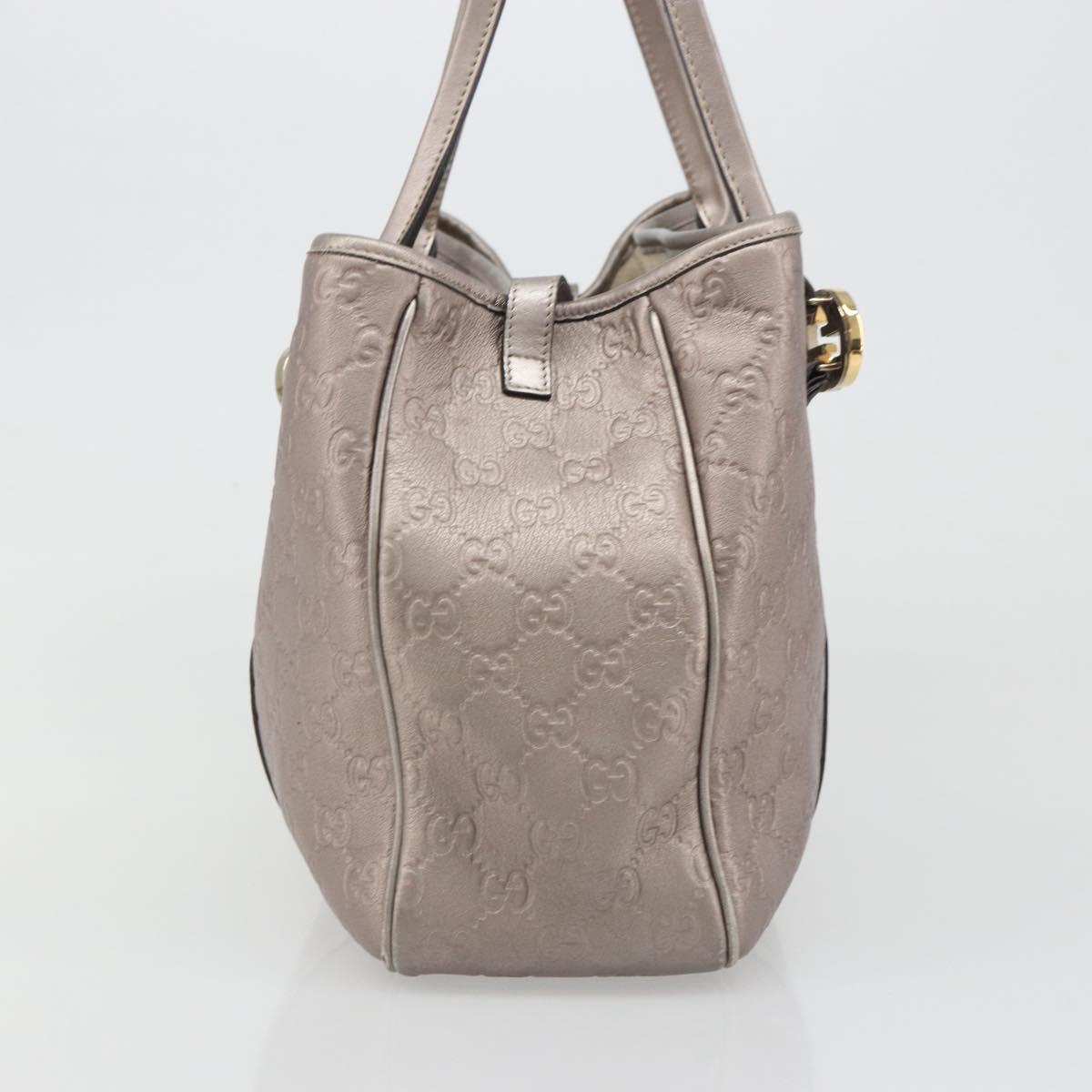 GUCCI GG Canvas Guccissima Miss GG Bag Leather Pink Silver 232957 Auth 188757V