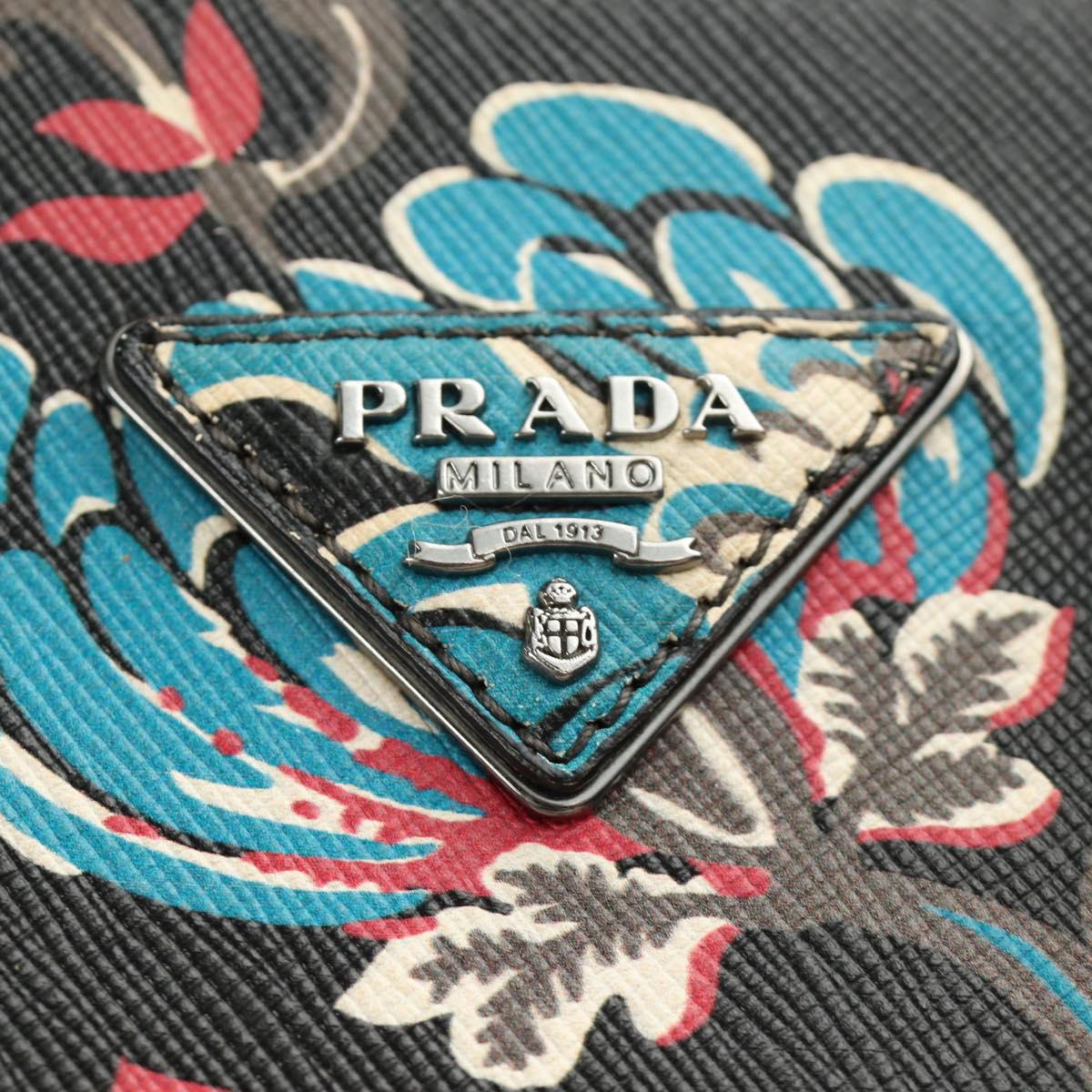 PRADA Hand Bag Safiano Leather 2way Multicolor Silver Auth 188781M