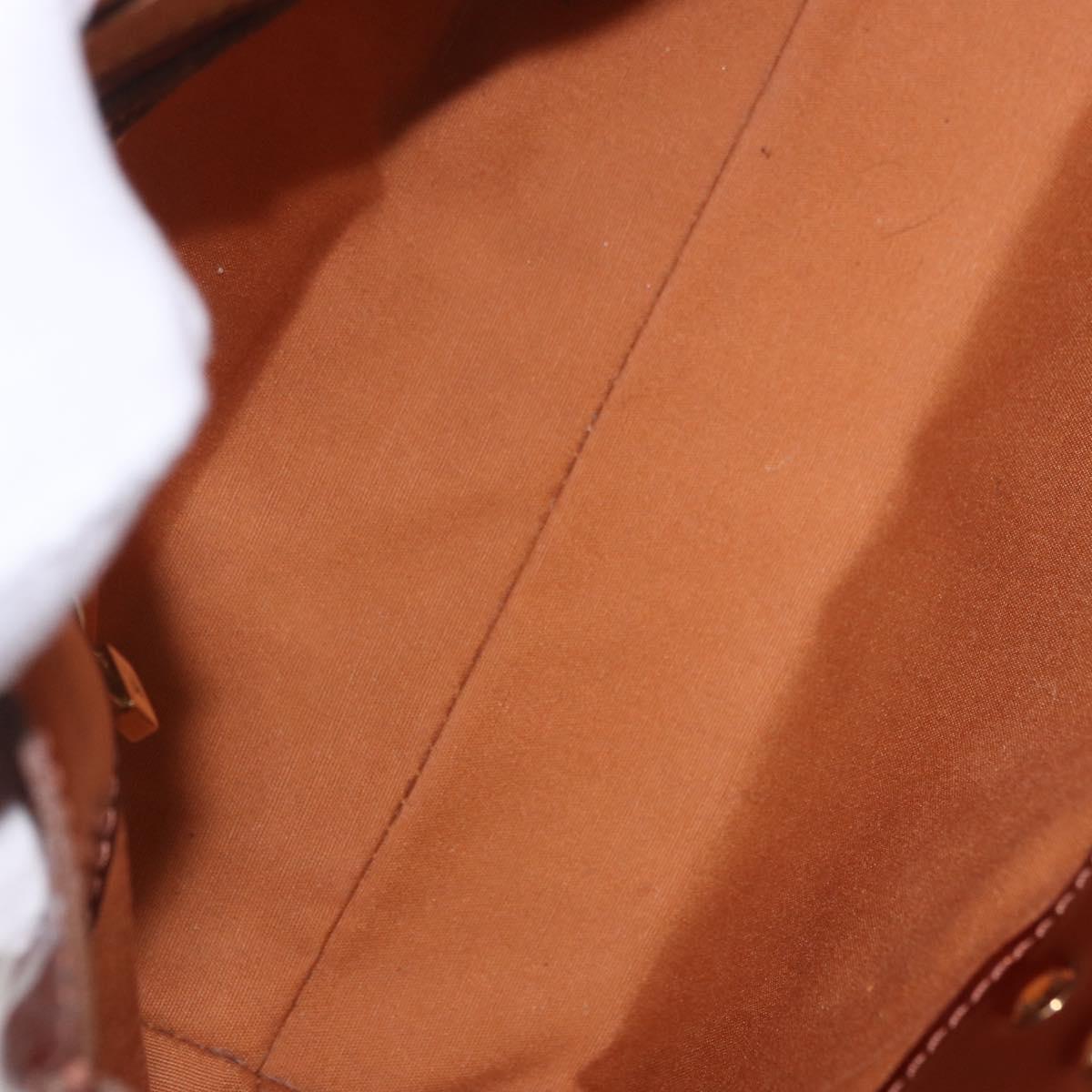 LOUIS VUITTON Monogram Vernis Reade PM Hand Bag Bronze M91146 LV Auth 188785