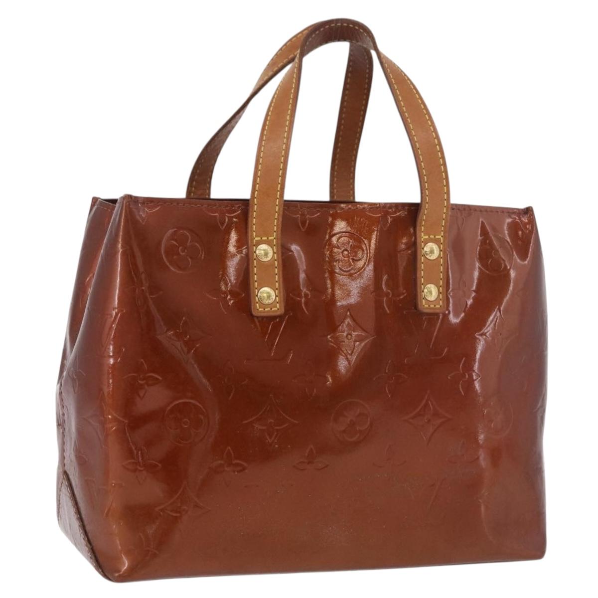 LOUIS VUITTON Monogram Vernis Reade PM Hand Bag Bronze M91146 LV Auth 188785