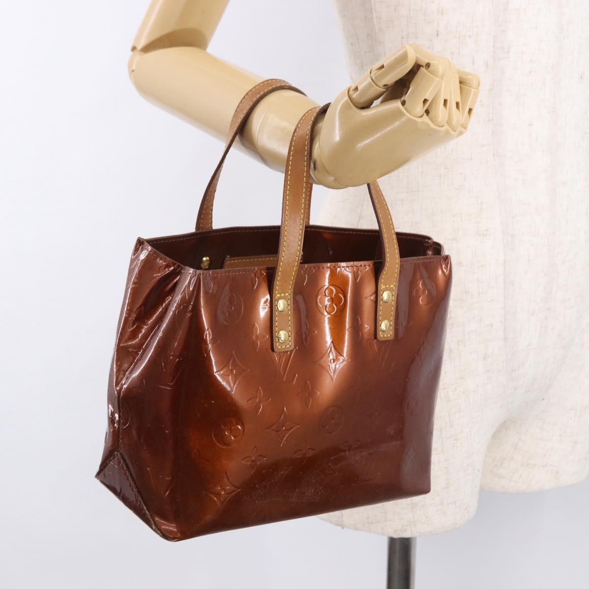 LOUIS VUITTON Monogram Vernis Reade PM Hand Bag Bronze M91146 LV Auth 188785