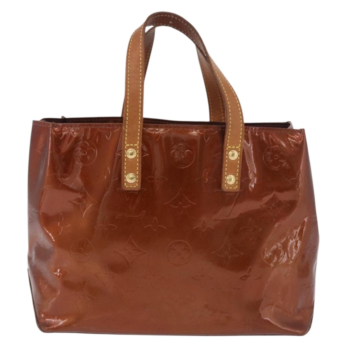 LOUIS VUITTON Monogram Vernis Reade PM Hand Bag Bronze M91146 LV Auth 188785