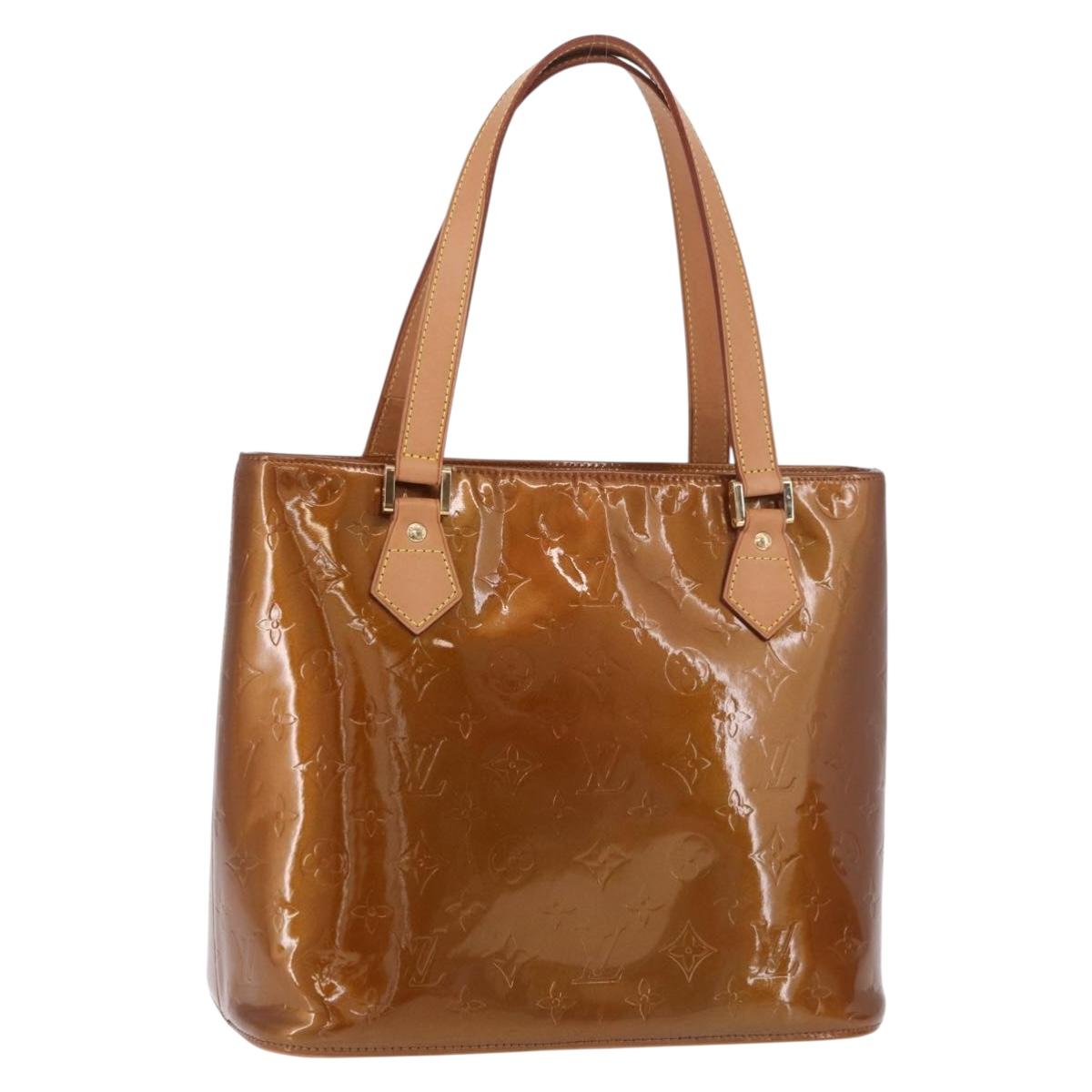 LOUIS VUITTON Monogram Vernis Houston Hand Bag Bronze M91122 LV Auth 188786A