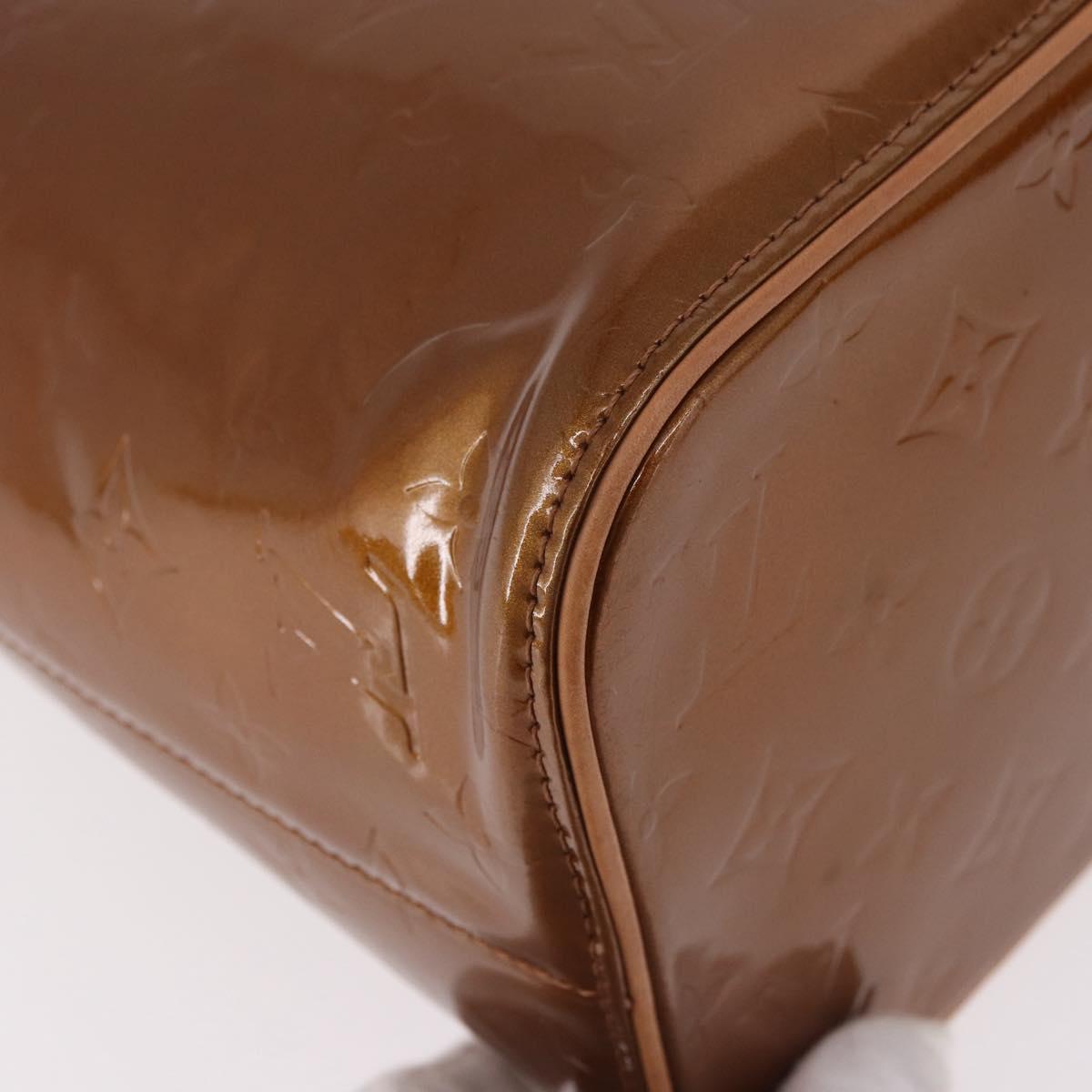 LOUIS VUITTON Monogram Vernis Houston Hand Bag Bronze M91122 LV Auth 188786A