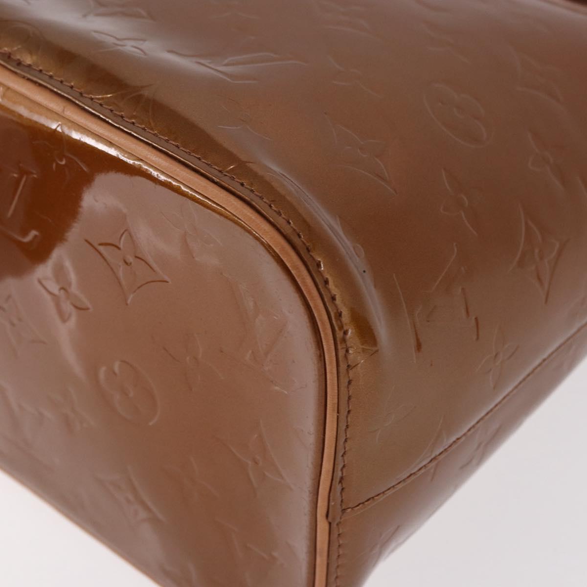 LOUIS VUITTON Monogram Vernis Houston Hand Bag Bronze M91122 LV Auth 188786A