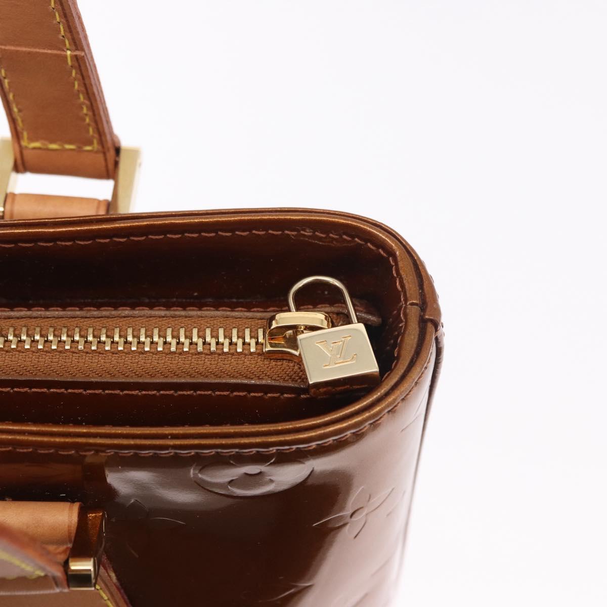 LOUIS VUITTON Monogram Vernis Houston Hand Bag Bronze M91122 LV Auth 188786A