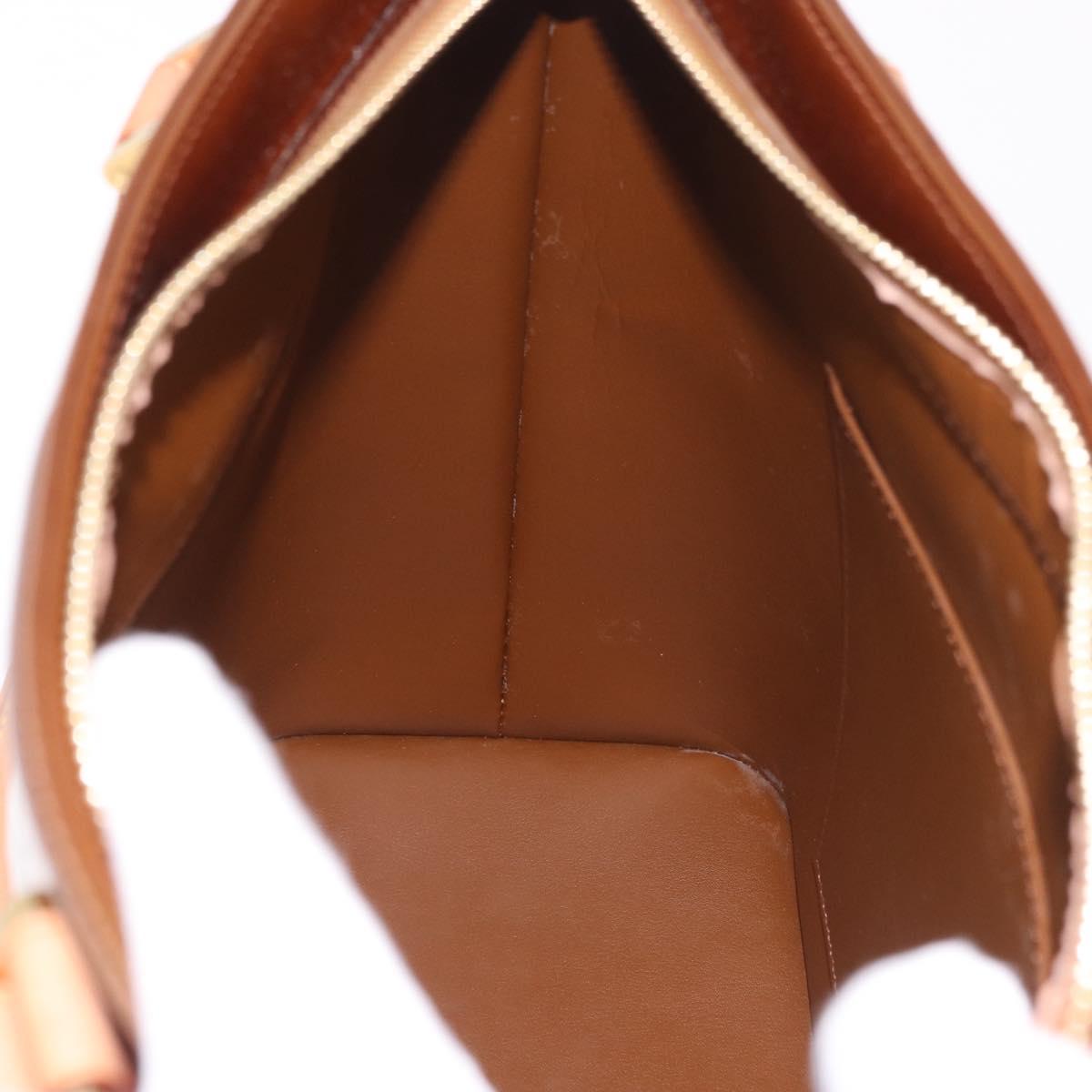 LOUIS VUITTON Monogram Vernis Houston Hand Bag Bronze M91122 LV Auth 188786A