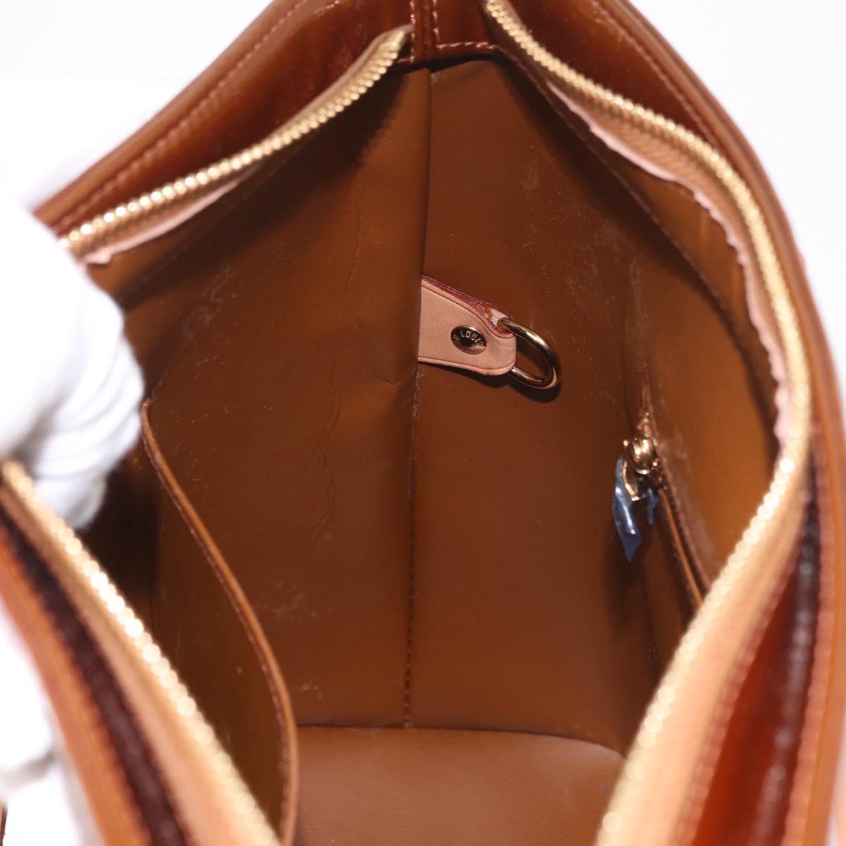 LOUIS VUITTON Monogram Vernis Houston Hand Bag Bronze M91122 LV Auth 188786A