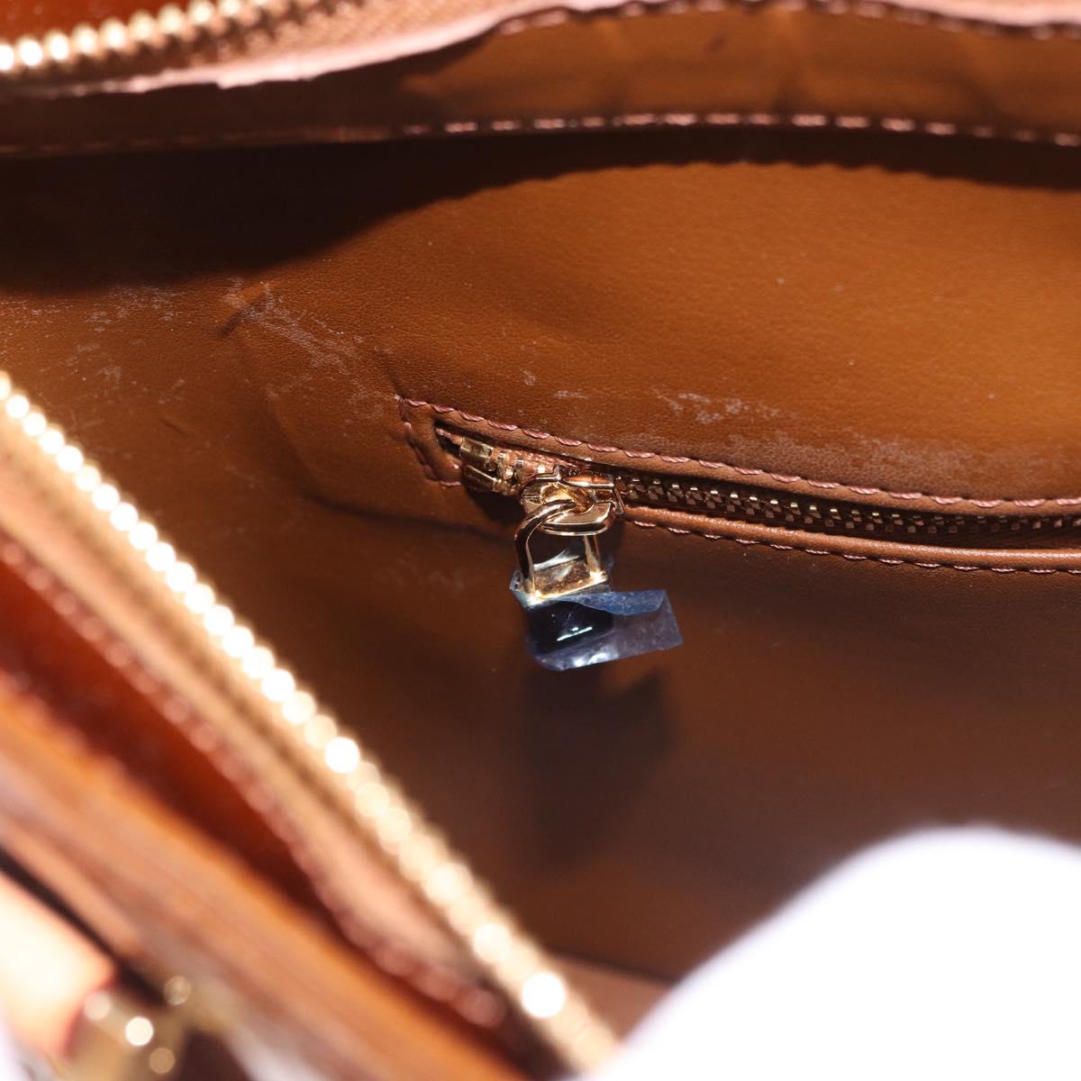 LOUIS VUITTON Monogram Vernis Houston Hand Bag Bronze M91122 LV Auth 188786A