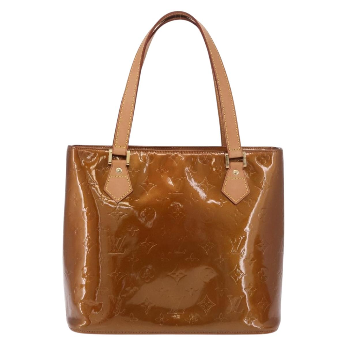 LOUIS VUITTON Monogram Vernis Houston Hand Bag Bronze M91122 LV Auth 188786A