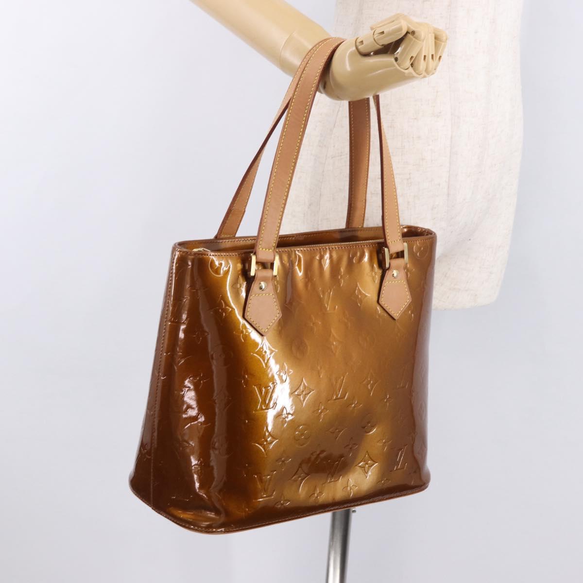 LOUIS VUITTON Monogram Vernis Houston Hand Bag Bronze M91122 LV Auth 188786A