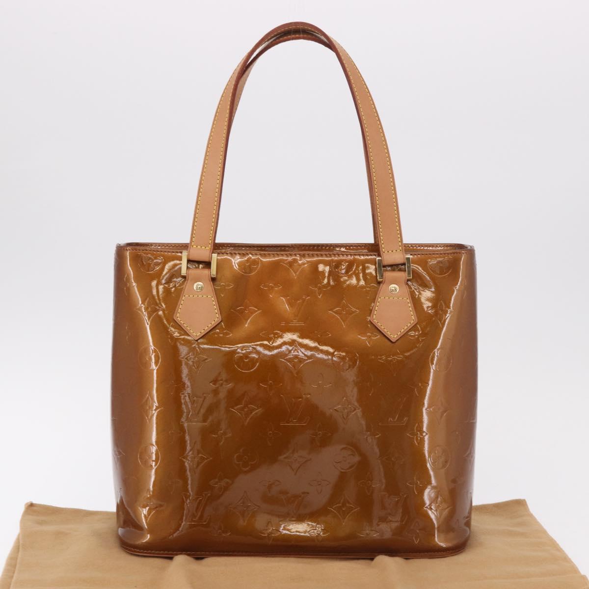 LOUIS VUITTON Monogram Vernis Houston Hand Bag Bronze M91122 LV Auth 188786A