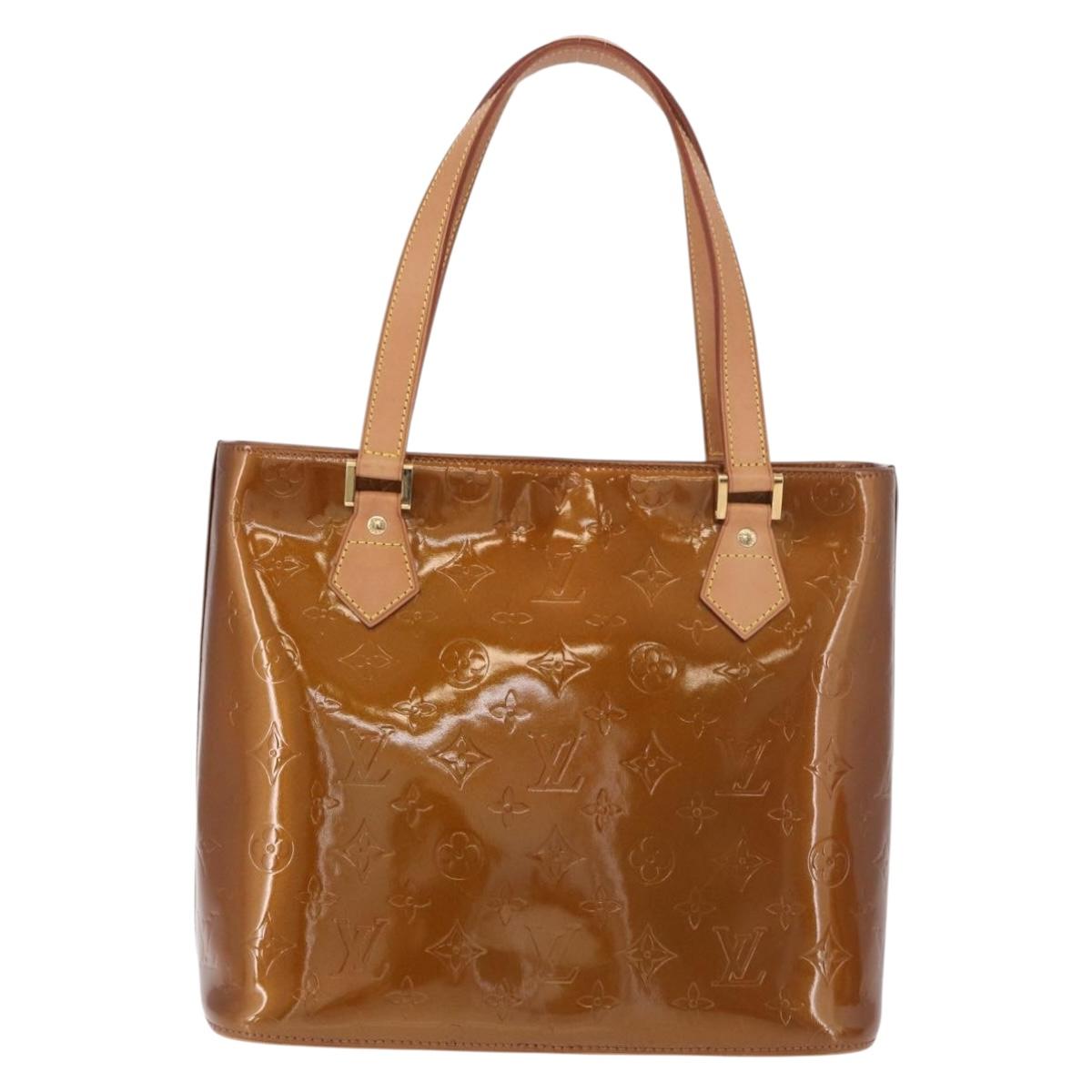 LOUIS VUITTON Monogram Vernis Houston Hand Bag Bronze M91122 LV Auth 188786A