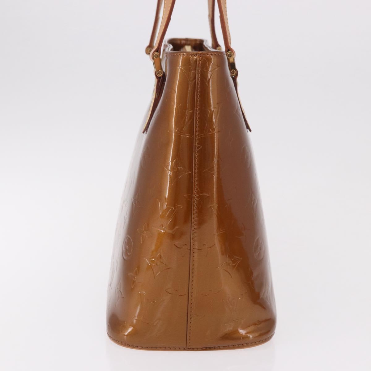 LOUIS VUITTON Monogram Vernis Houston Hand Bag Bronze M91122 LV Auth 188786A