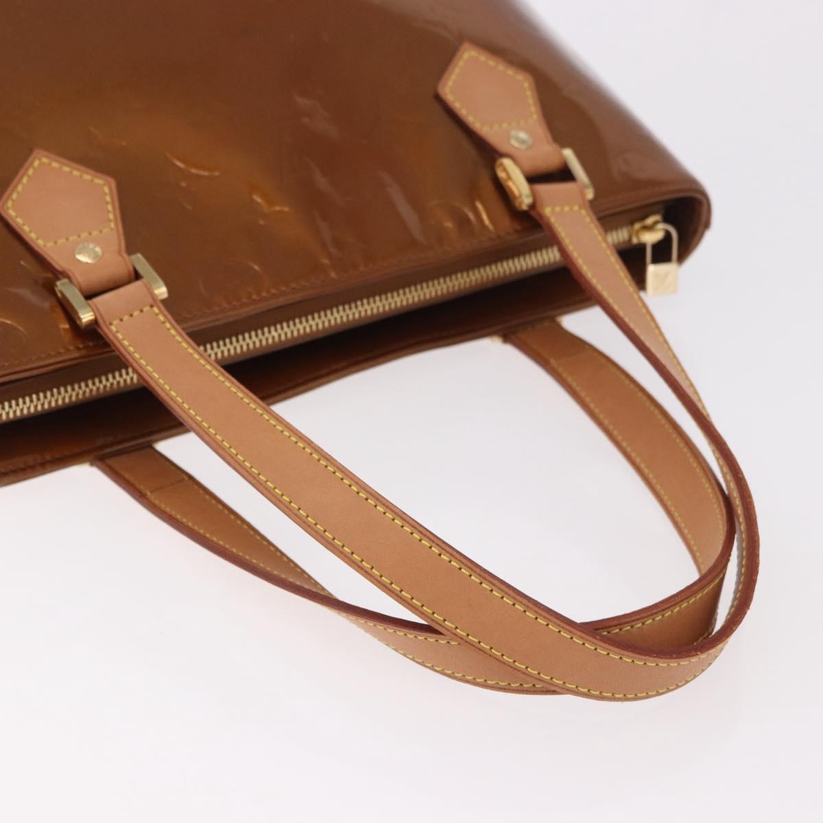 LOUIS VUITTON Monogram Vernis Houston Hand Bag Bronze M91122 LV Auth 188786A