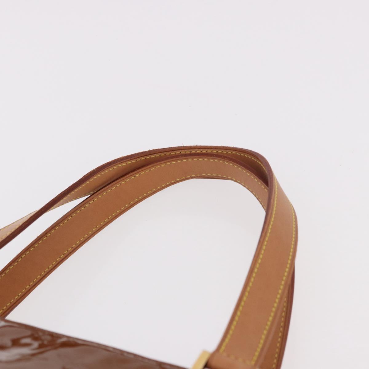 LOUIS VUITTON Monogram Vernis Houston Hand Bag Bronze M91122 LV Auth 188786A
