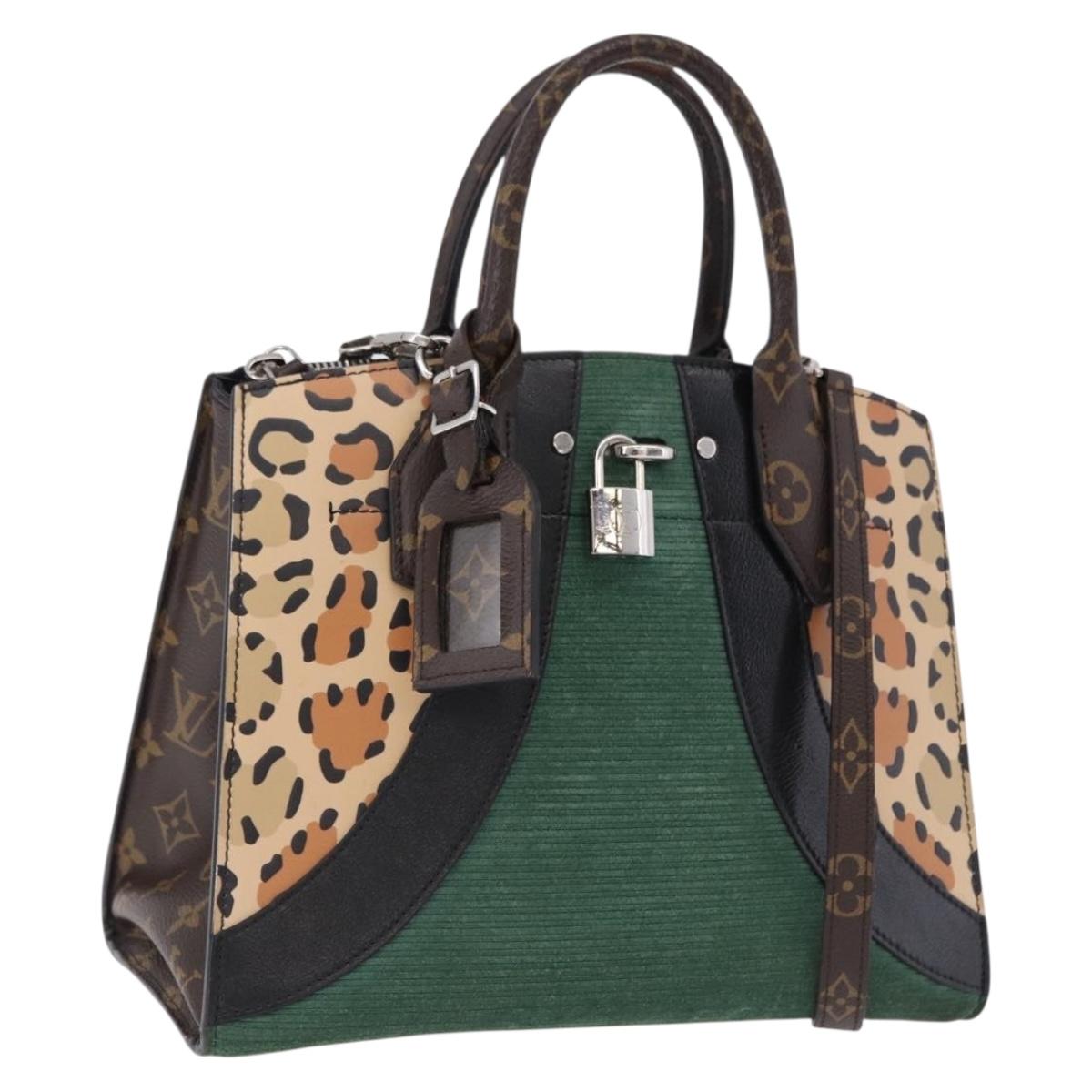 LOUIS VUITTON Monogram Leopard City Steamer MM Bag M52126 LV Auth 188793SM