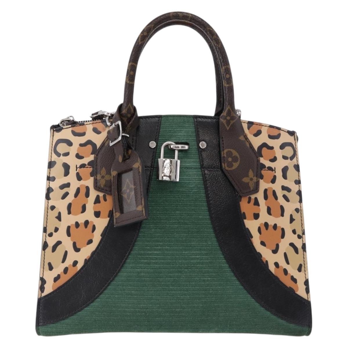 LOUIS VUITTON Monogram Leopard City Steamer MM Bag M52126 LV Auth 188793SM