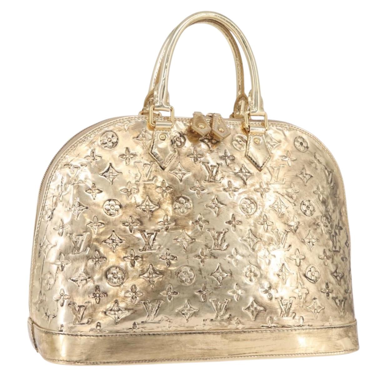 LOUIS VUITTON Monogram Miroir Alma MM Hand Bag Gold Dore M93624 LV Auth 188794A